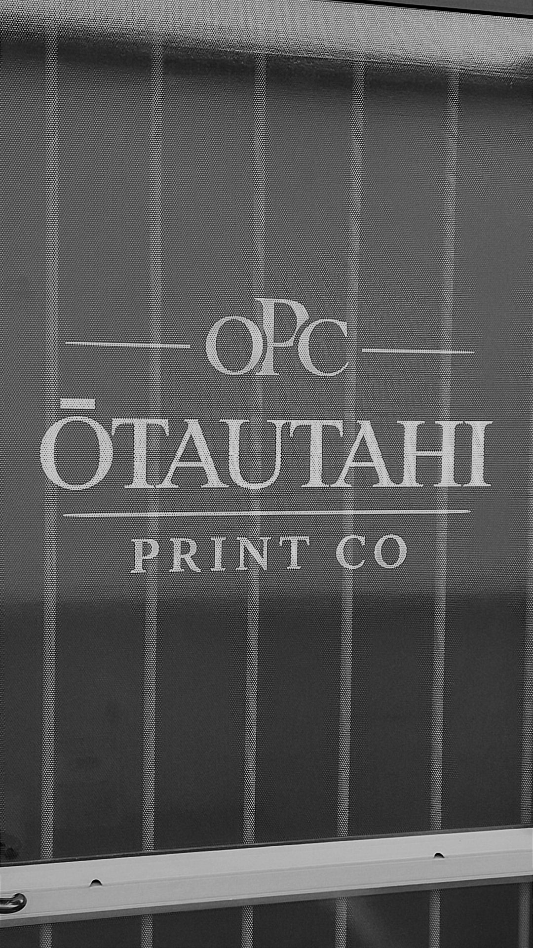 Logo of OPC Ōtautahi Print Co on a dark background.